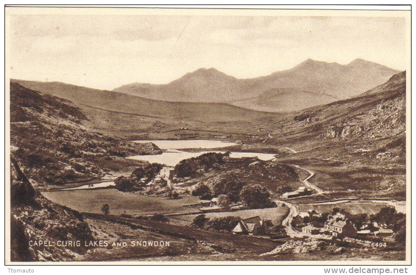 Capel Curig Lakes And Snowdon   -   Postcard - Caernarvonshire