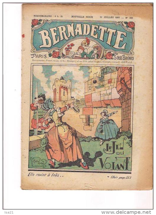 BERNADETTE, L'amie Des Jeunes Filles, N° 393, 11 Juillet 1937  LE JEU DU VOLANT - Bernadette