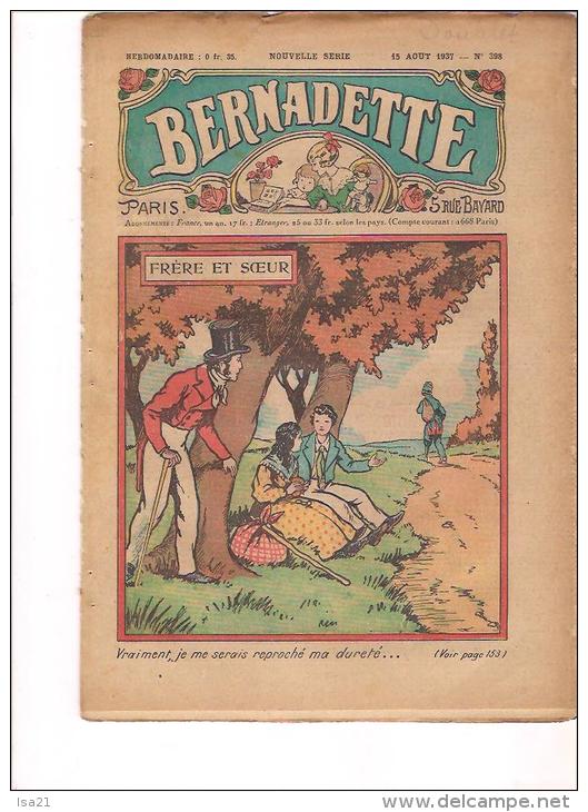 Revue: BERNADETTE, L'amie Des Jeunes Filles, N° 3987, 15 Août 1937  FRERE ET SOEUR; St BERNARD - 1900 - 1949