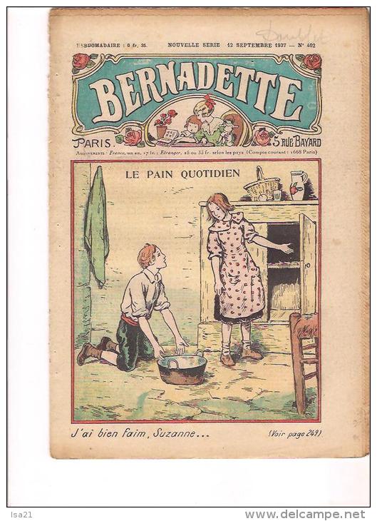 BERNADETTE, L'amie Des Jeunes Filles, N° 402, 12 Septembre 1937 LE PAIN QUOTIDIEN, Ste Hildegarde - Bernadette