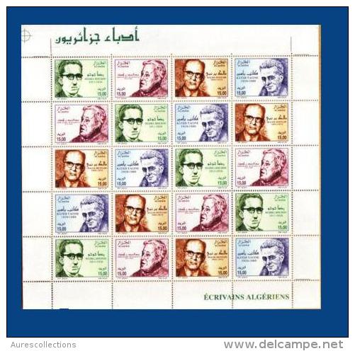 Algérie Algeria EXTREMLY Scarse WITHDRAWN Retiré Feuille Full Sheet Writers Ecrivains Escritores Schriftsteller  ERROR - Ecrivains