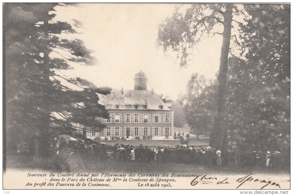 Ecaussinnes  Souvenir Du Concert Donné Par L'Harmonie Des Carrières Des Ecaussinnes Le 18 Août 1903 - Ecaussinnes