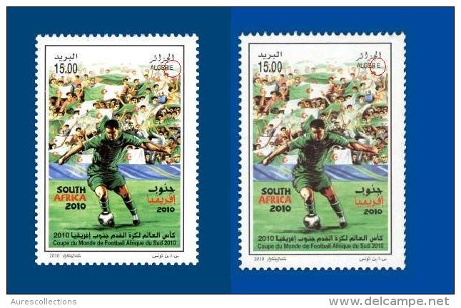 Algérie Algeria Variety ERROR Erreur ALGERIE With "I" (16 Eur. Catalogue Value) + WIthout 'I' Soccer World Cup Football - 2010 – Südafrika