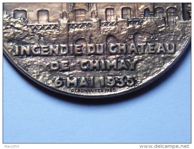INCENDIE DU CHATEAU DE CHIMAY 6 MAI 1935- TEMOIGNAGE DE RECONNAISSANCE DU PRINCE DE CHIMAY - Royal / Of Nobility