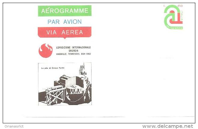 82509) Aereogramma  Tricolore Da 450 Lire -nuovo Esposizione Internazionale Energia - Stamped Stationery