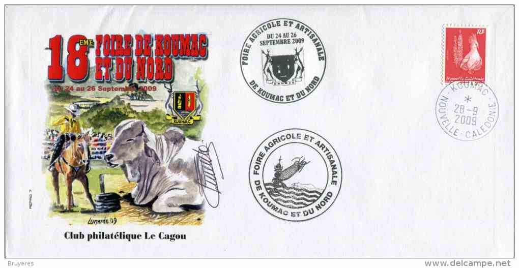 Env. Commémorative "18e Foire De Koumac Et Du Nord "- Oblitération Koumac 28/09/2009 - Briefe U. Dokumente