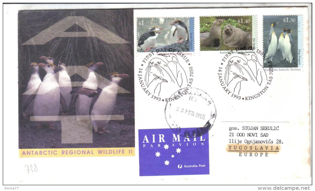 SS728 - AAT , Fauna Serie 95/97 . FDC 14/1/1993 - FDC