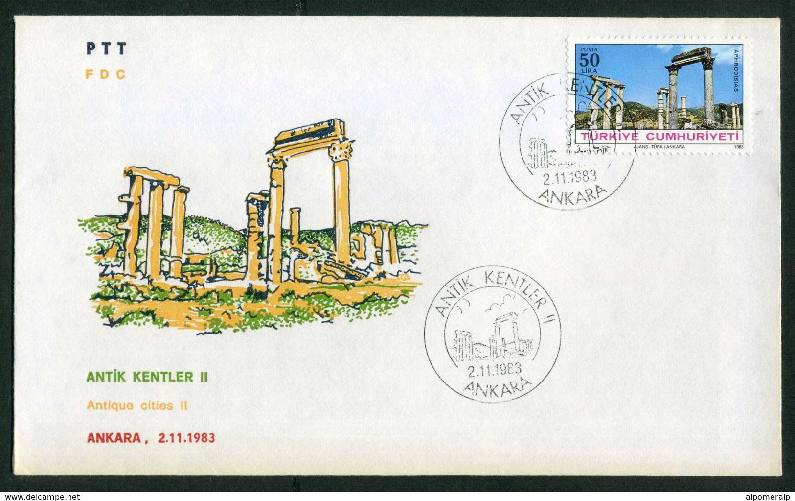 Turkey 1983 Antique Cities, APHRODISIAS (2nd Issue) | Historic Site, Ruin, Archaeology Mi 2659 FDC - FDC