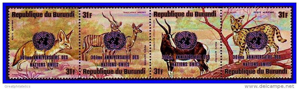 BURUNDI 1975 ANIMALS/ UNO SC# C226-227 MNH CV$20.00 ANTELOPES, BIG CATS (4D018) - Tokelau