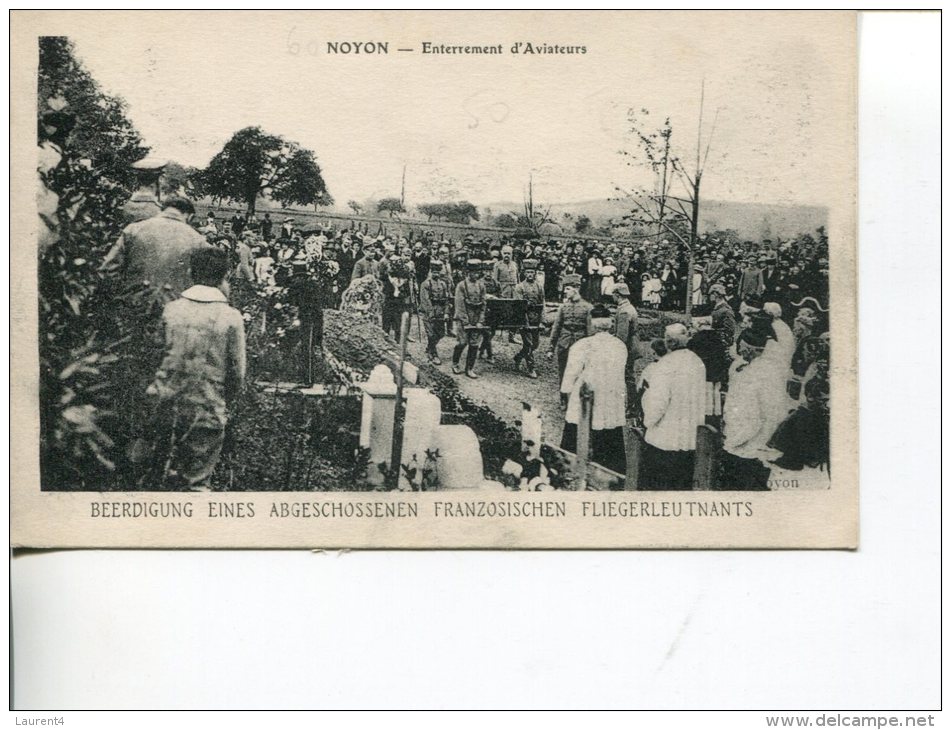 (379M) Very Old Postcard / Carte Très Ancienne - France - Noyon Enterrement D'Aviateur - Incidenti