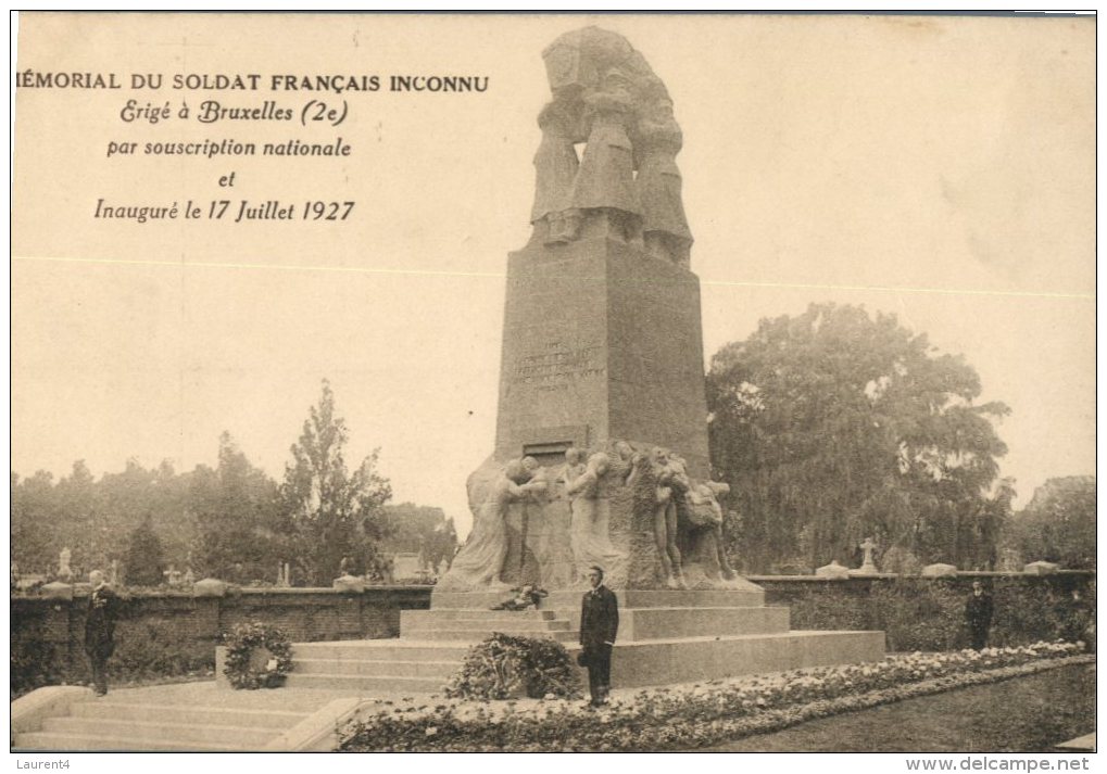 (379M) Very Old Postcard / Carte Très Ancienne - Belgium - Memorial Du Soldat Francais Inconnu - Bruxelles - Monumenti Ai Caduti