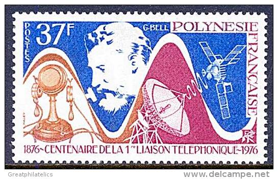 POLYNESIA FRENCH 1976 BELL TELEPHONE  MNH  SPACE RADIO (D0155) - Collections