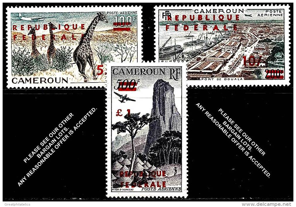 CAMEROUN 1961 AIRMAILS SC#C38-40(type I) MNH SHIPS ANIMALS (D0455) - Giraffes