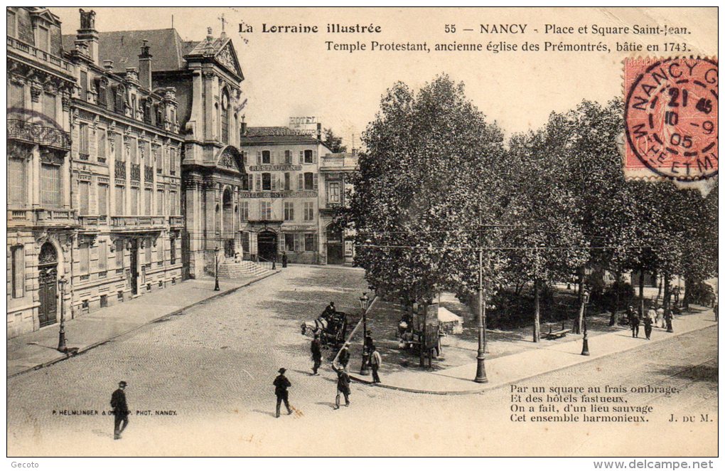 Place Et Square Saint Jean - Temple Protestant - En 1905 - Nancy