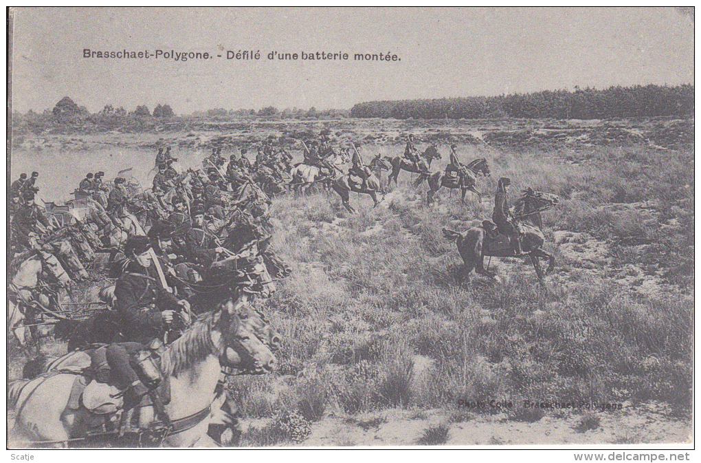 Brasschaet-Polygone - Défilé D'une Batterie Montée. Prachtige Kaart - 1921 Naar Hainaut - Brasschaat