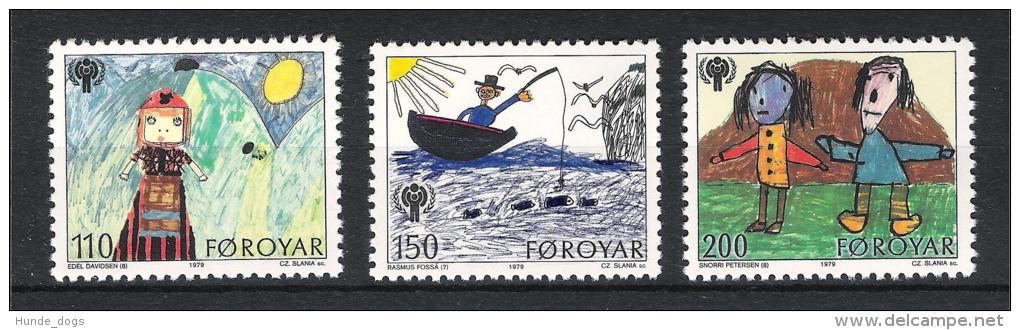 Färöer Inseln 1979 Mi# 45-47 ** MNH Jahr Des Kindes Year Of Child - Isole Faroer