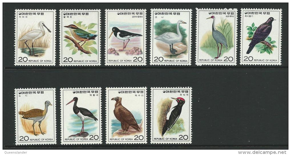 1976 Birds  Set 10 Complete MUH SG Catalogue  No´s 1223/1224, 1243/1244, 1251/1252, 1257/1258  & 1266/1267 - Korea, South