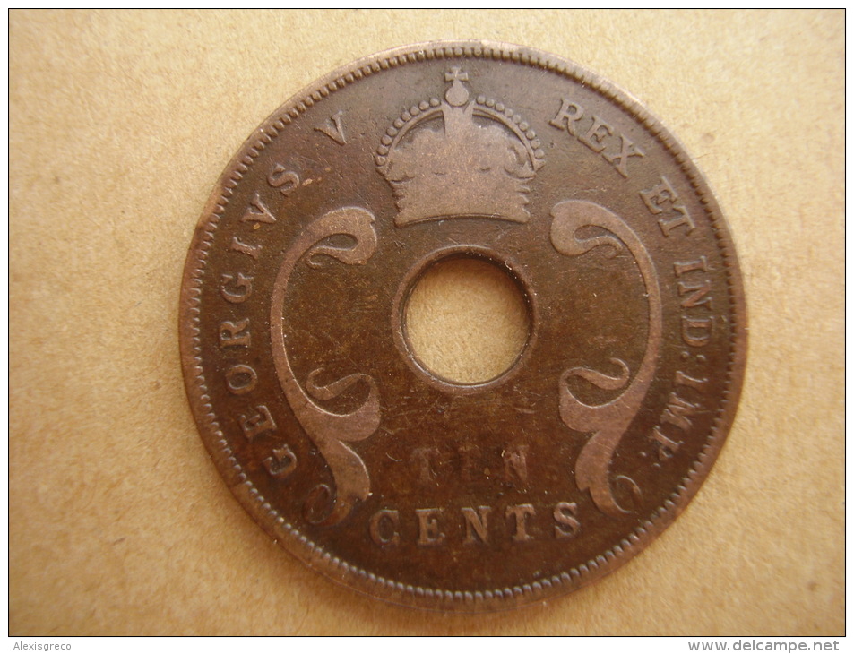 BRITISH EAST AFRICA USED TEN CENT COIN BRONZE Of 1922  - GEORGE V. - British Colony