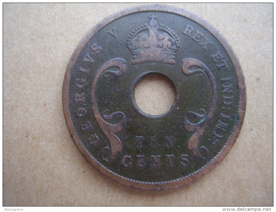BRITISH EAST AFRICA USED TEN CENT COIN BRONZE Of 1922  - GEORGE V. - Colonia Británica