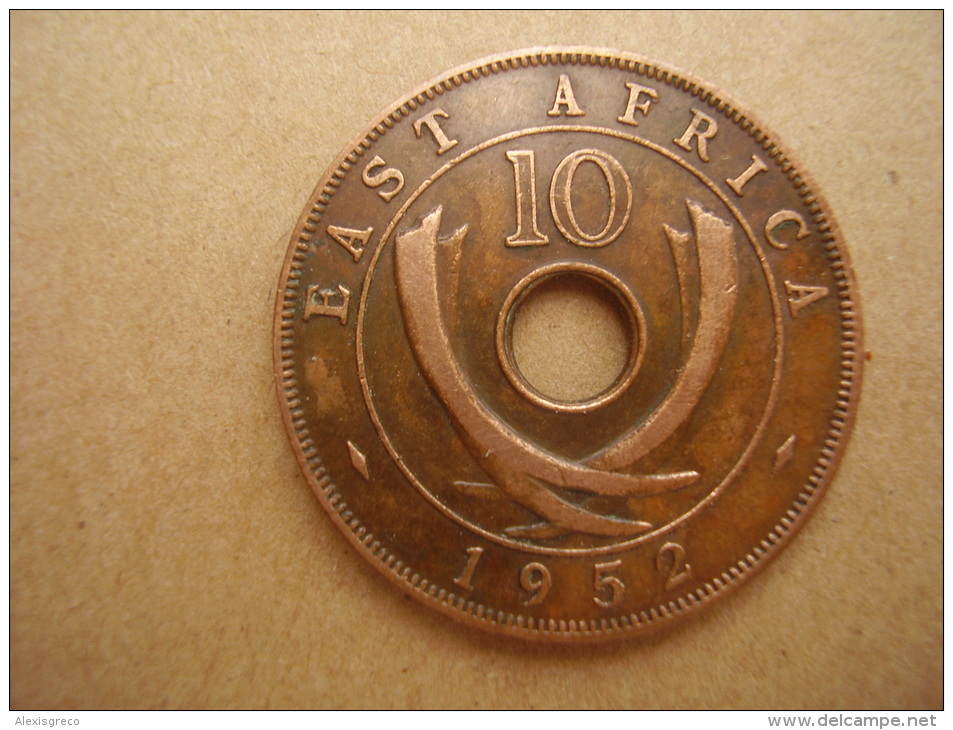 BRITISH EAST AFRICA USED TEN CENT COIN BRONZE Of 1952 - George VI. - Colonia Británica