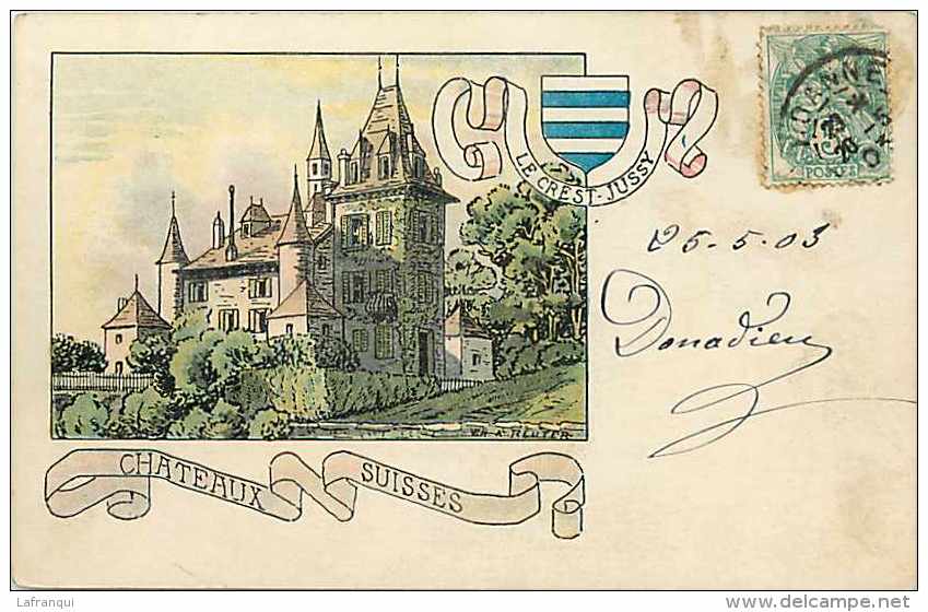 Pays Divers- Ref 577- Suisse - Le Crest -jussy  -carte Bon Etat  - - Jussy