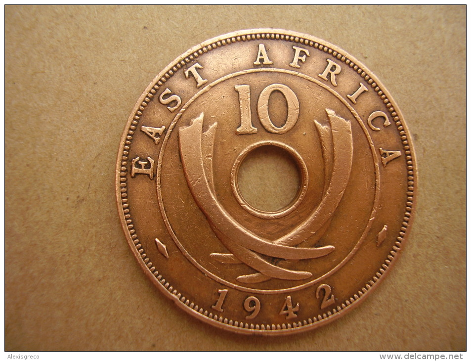 BRITISH EAST AFRICA USED TEN CENT COIN BRONZE Of 1942 - George VI. - British Colony