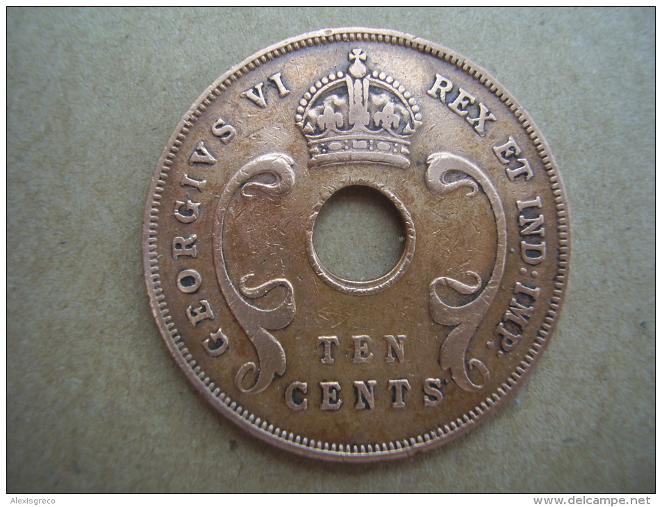 BRITISH EAST AFRICA USED TEN CENT COIN BRONZE Of 1942 - George VI. - British Colony