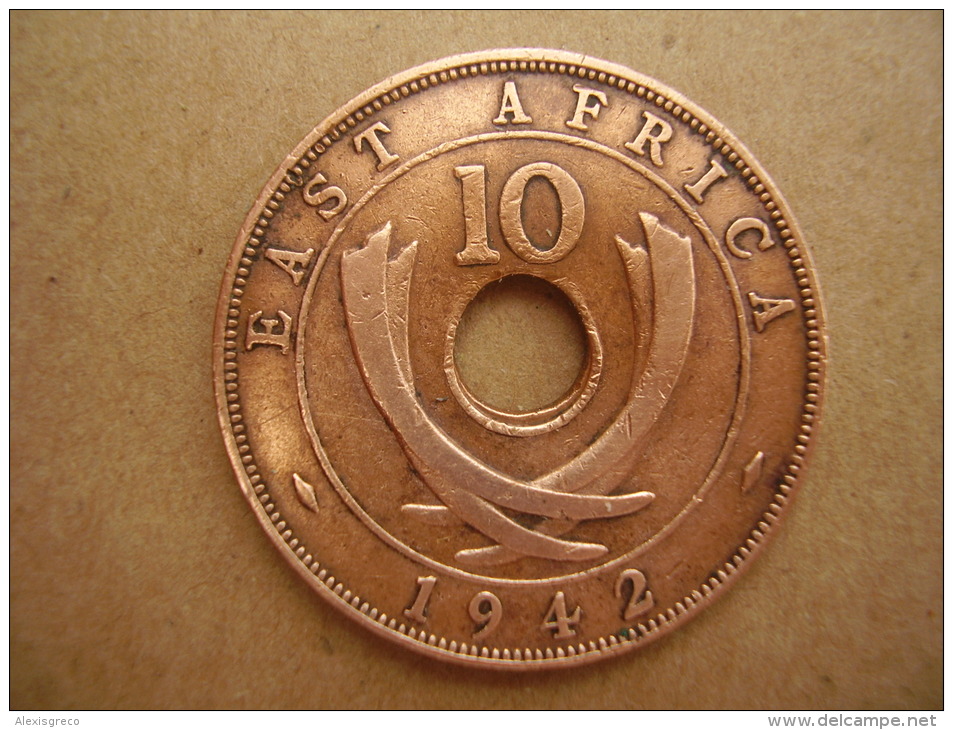 BRITISH EAST AFRICA USED TEN CENT COIN BRONZE Of 1942 - George VI. - British Colony