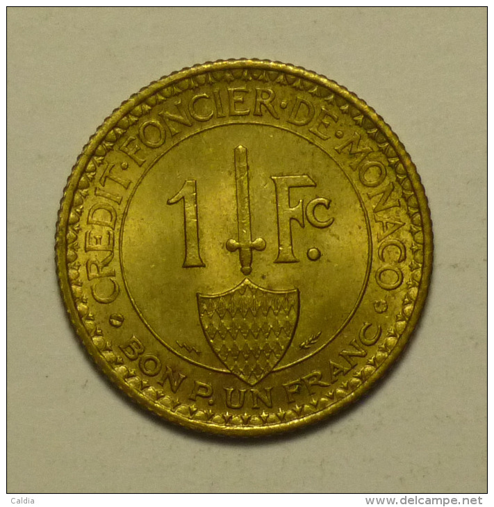 Monaco 1 Franc 1926 HIGH GRADE # 2 - 1922-1949 Luigi II