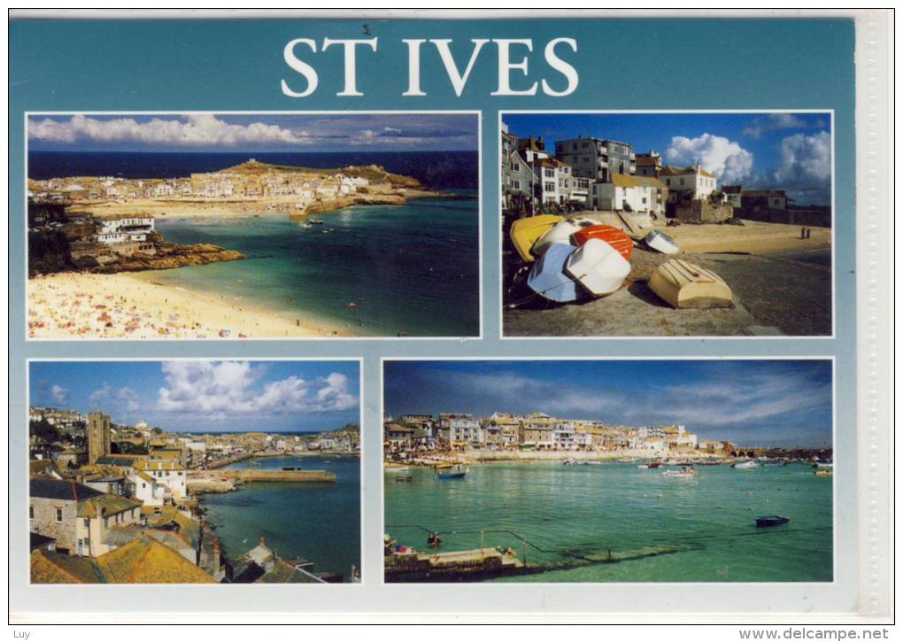 CORNWALL - ST. IVES   Multi View : Overlooking, The Wharf, St. Eia Church, Harbour - St.Ives