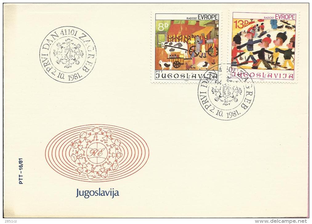 Joy Of Europe (Radost Evrope), Zagreb, 2.10.1981., Yugoslavia, FDC PTT - 16/81 - FDC