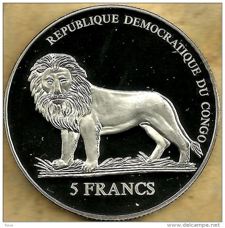 CONGO 5 FRANCS LION ANIMAL FRONT 500YEARS OF SWISS GUARD  COLOURED BACK 2006 PROOFLIKE READ DESCRIPTION CAREFULLY !!! - Congo (Democratische Republiek 1998)