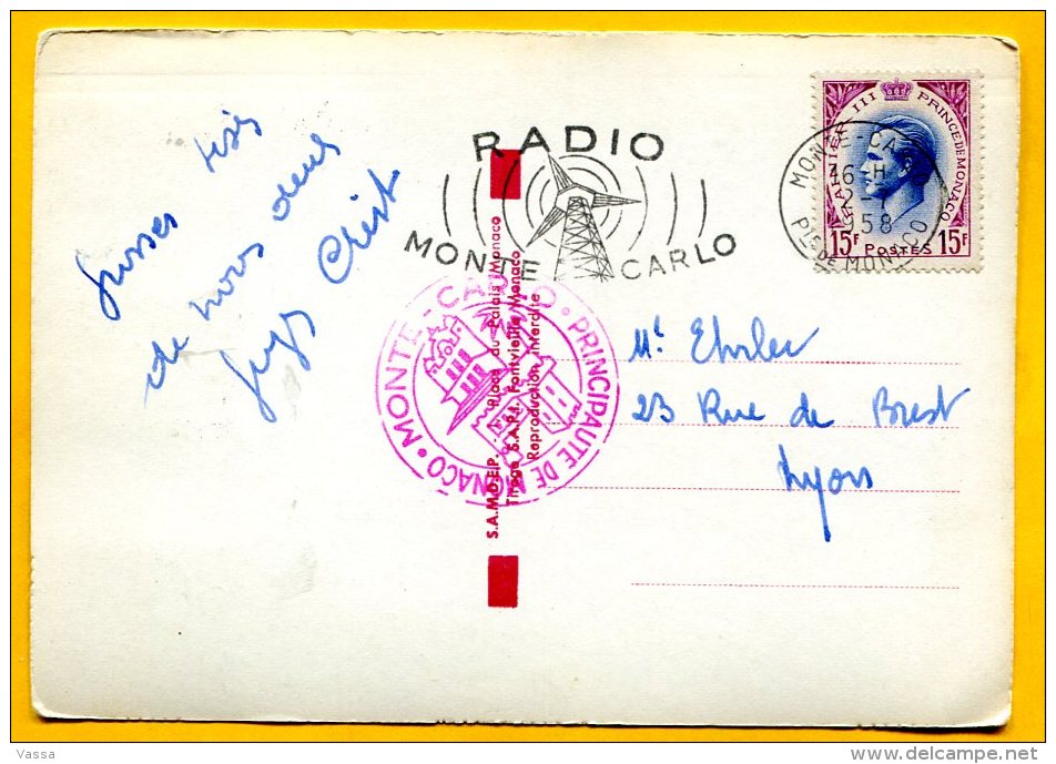 MONACO : Princesse Grace Kelly. Carte Maximum.Ayant Circulée En 1958  -stamps - Premiere Jour Emisssion 11 -5 -57 - Palacio Del Príncipe