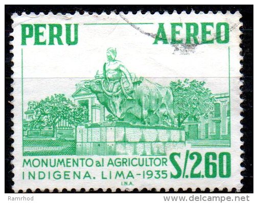PERU 1962 Agriculutural Monument Lima -  2s.60 - Green   FU - Peru