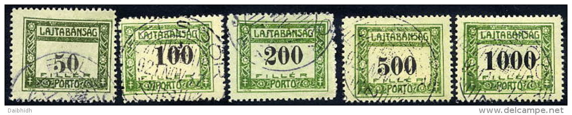 WEST HUNGARY Lajtabansag 1921 Postage Due Set Of 5 Used.  Michel 1-5 - Port Dû (Taxe)