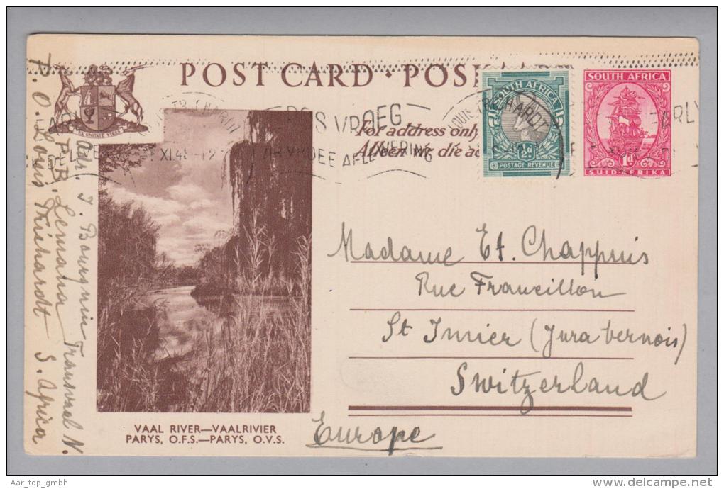 South Africa Bildpostkarte 1948-11-24 Lemana Nach St.Imier CH Bild Vaal River Parys OFS - Autres & Non Classés