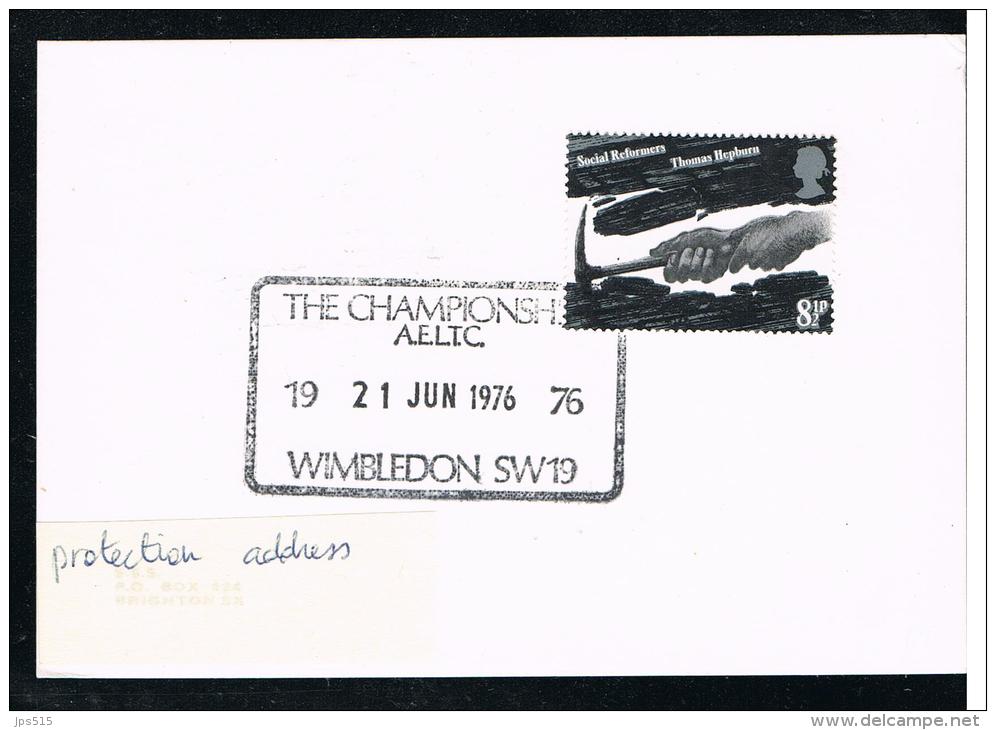 TENNIS - GB - Wimbledeon Championships- 1976- Handstamp On Lettre - Explorateurs