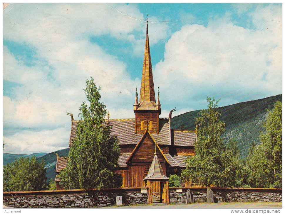 Noruega-The Stave Church At Lom ,dated Back To About 1000-1100 D CHR.--1970-Baloon-Oslo - Noruega