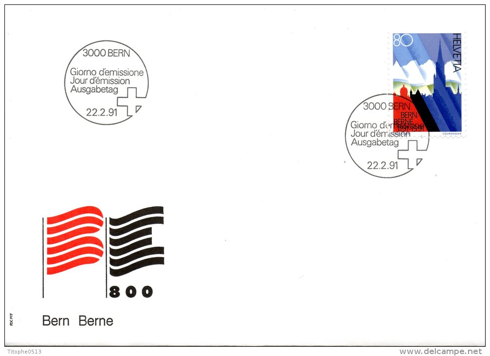SUISSE. N°1366 Sur Enveloppe 1er Jour (FDC) De 1991. Montagnes Bernoises. - Montagnes