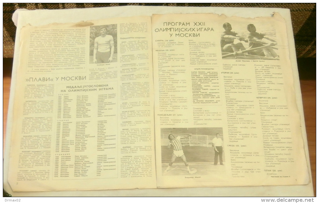 TV Program Transmission And Competition Schedule OLIMPIC GAMES Moscow 1980 / Jeux Olympiques (Serbia,YUGOSLAVIA) - Bücher