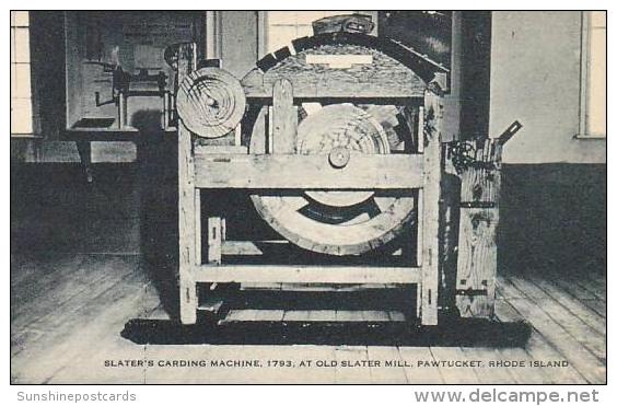 Rhode Island Pawtucket Slaters Carding Machine 1793 At Old Slater Mill Artvue - Pawtucket