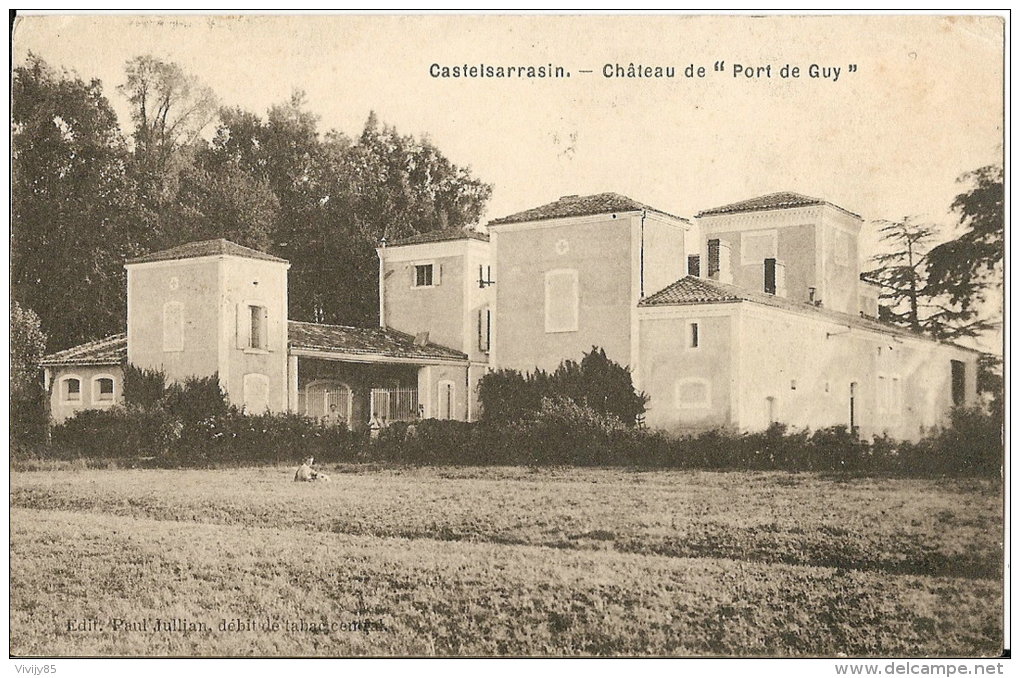 82 - CASTELSARRASIN - Belle Vue Un Peu Animée Du Château De Port De Guy - Castelsarrasin