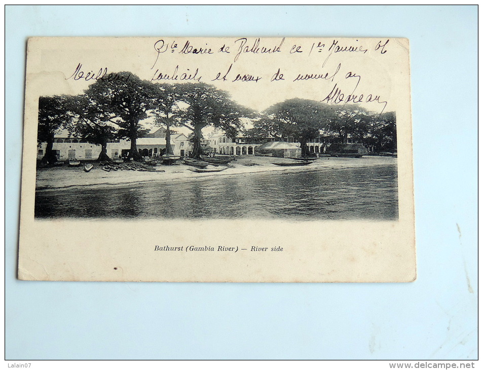 Carte Postale Ancienne: GAMBIE : River Gambia Bathurst , River Side , Stamp - Gambie