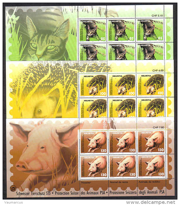 2004 Zu 1130-1132 / Mi 1886-1888 / YT 1812-1814 Animaux Feuillet ** / MNH SBK 60,- - Unused Stamps