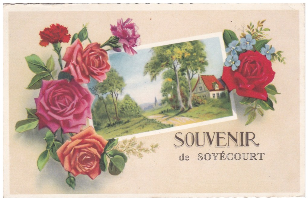 A2A Z30 CARTE POSTALE 80 SOUVENIR DE SOYECOURT 1956 RARE A VOIR - Autres & Non Classés