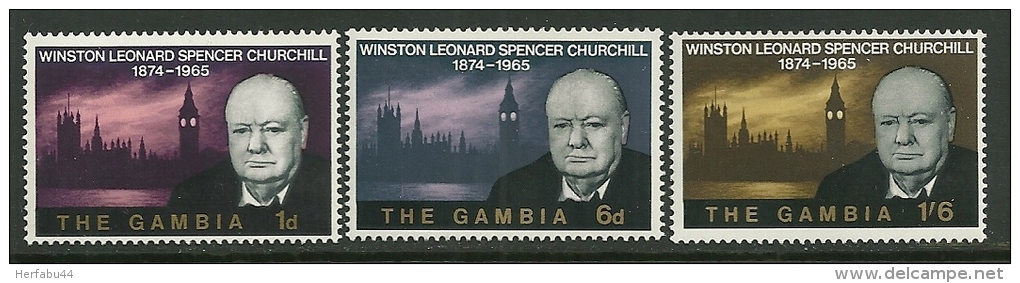 Gambia   "Churchill"   Set   SC# 212-14   MNH** - Gambia (1965-...)