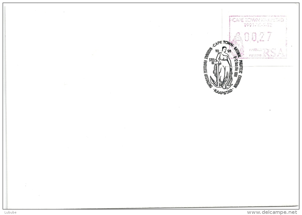 Sonderbrief  "ATM Cape Town Kaapstad - National Philatelic Exhibition"          1991 - Automatenmarken (Frama)