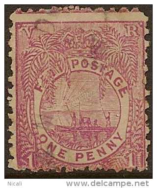 FIJI 1891 1d Rosy Mauve P12x11 SG 103ca U YY211 - Fiji (...-1970)