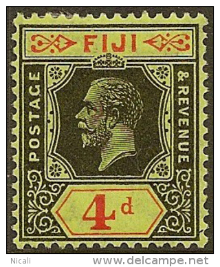 FIJI 1922 4d Black + Red/yell KGV SG 235 HM YY351 - Fiji (...-1970)