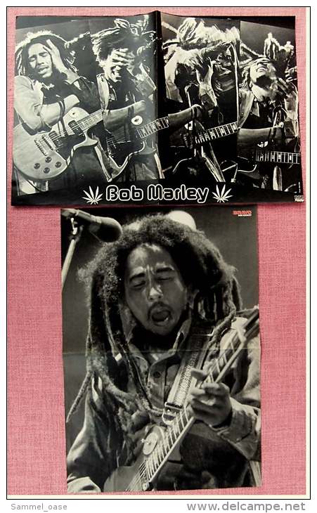 2 Kleine Poster  Bob Marley ,  Rückseiten Jane Fonda / Desiree Nosbusch  -  Von Pop Rocky + Bravo Ca. 1982 - Plakate & Poster